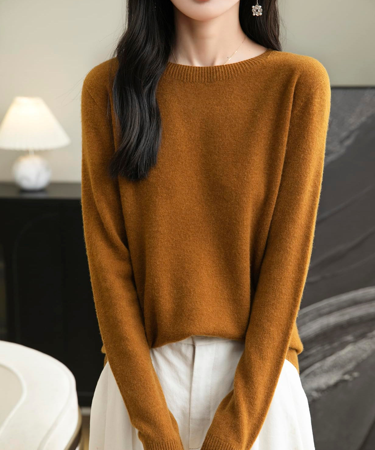 Chanyarn Women's 100% Merino Wool Crewneck Sweater 2025 First-Line Ready to Wear Long Sleeve Seamless Knit Sweater