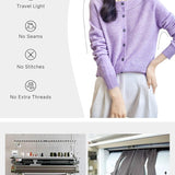 Chanyarn Women's Crewneck 100% Merino Wool Sweater 2024 Spring Fall Solid Long Sleeve Seamless Knitted Cardigan Sweater