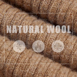 Women's 100% Merino Wool Sweater 2025 Fall Winter Polo Neck Long Sleeve Warm Soft Knit Pulover Sweater