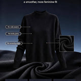 Maglione a collo finto senza cuciture 100% lana merino australiana