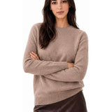 Pullover girocollo in maglione di puro cashmere 100%.