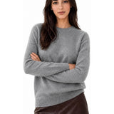 Pullover girocollo in maglione di puro cashmere 100%.